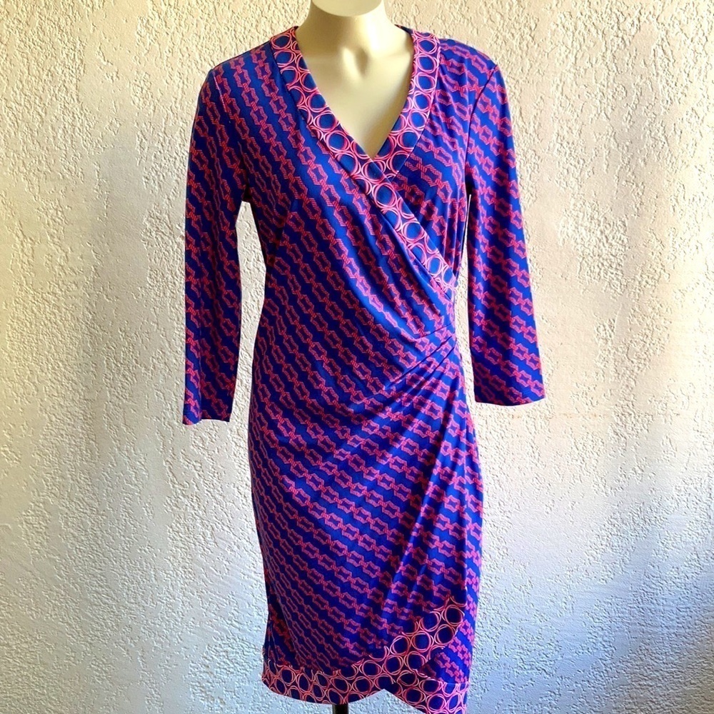 J. McLaughlin Small Catalina cloth BLYTHE faux wrap dress.